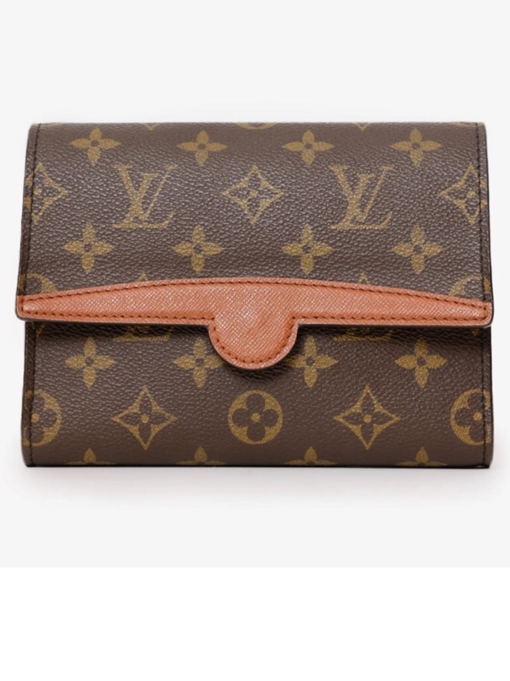 Authentic Vintage Louis Vuitton Ache Brown Monogram Clutch / Waist Pouch W COA